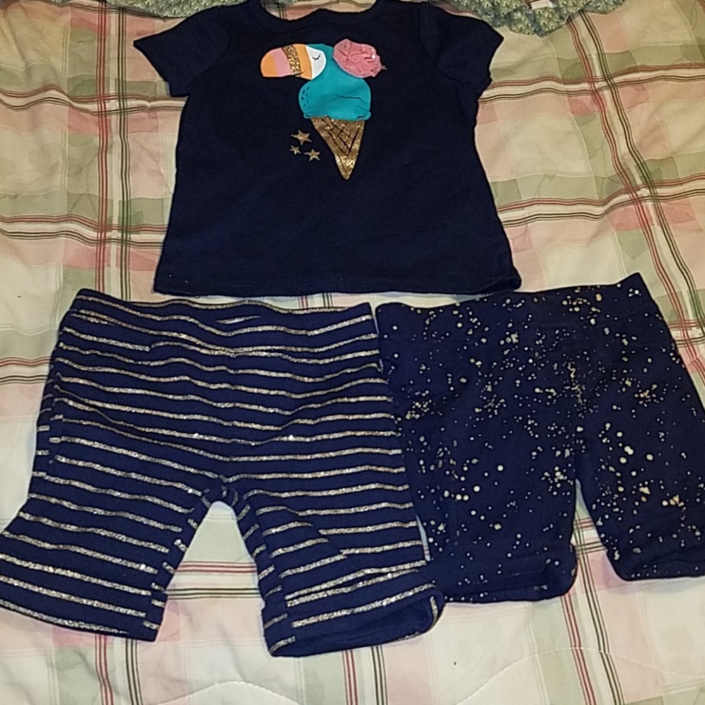 Size 2t toddler girl's short outfit